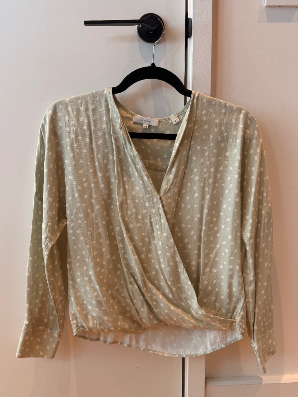 Pale green silk blouse - XS